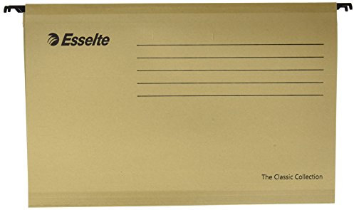 Esselte verstärkte Classic – Pack von 50 Hängemappen mit Sucher Kunststoff transparent, natur