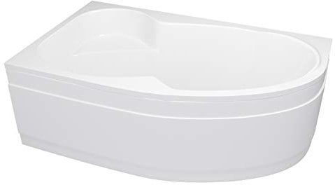 Eckbadewanne 170 x 100 cm Acrylwanne Mainz Links Komplettset mit LED und Kissen Stabile Asymmetrische Eckwanne