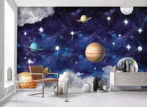 3D stéréo espace star décoration fond d'écran enfants chambre thème chambre papier peint KTV plafond revêtement mural, 200 × 150 cm