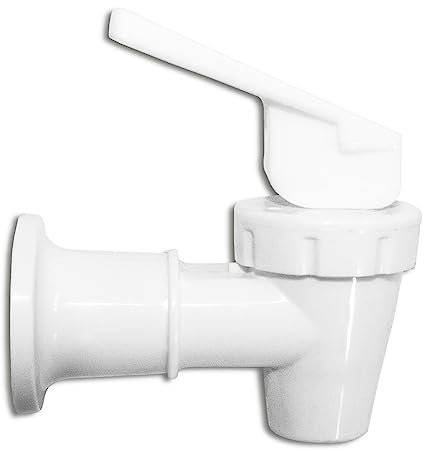 HODS HOME OFFICE DELIVERY SERVICES Grifo Blanco con pestaña Blanca para dispensador de Agua, Fuente de Agua