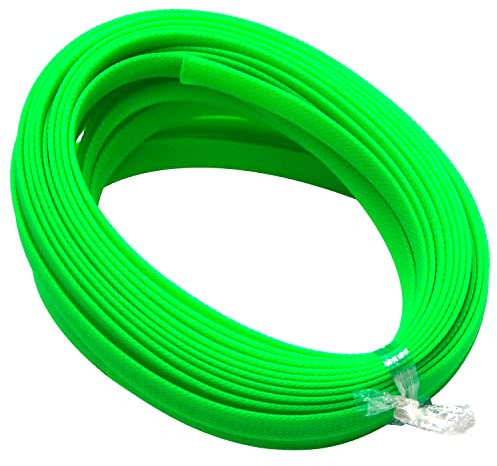 Othmro 10m/32.8ft PET Expandable Braid Cable Sleeving Flexible Wire Mesh Sleeve Fluorescent Green