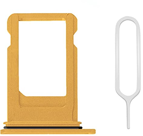 MMOBIEL SIM Kartenhalter Kompatibel mit iPhone 11 2019 - SIM Card Tray Schlitten - Inkl. Gummidichtung und SIM Pin - Gelb