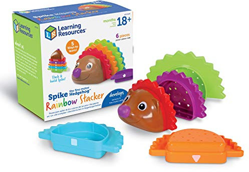 Learning Resources Spike den feinmotorischen Igel, Regenbogen-Stapelformen - Ab 18 Monaten
