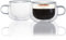 Chase Chic Tazzine da Caffè in Vetro a Doppia Parete, Set di 2 Tazzine Termiche,Tazzine Caffè Trasparenti con Manico Originali Moderne,150ml - Modello A