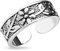 Paula & Fritz® Ring Damen Verstellbar antike Blumen Silber 316L Chirurgenstahl Zehenring Mittelring Partnerring Freundschaftsring Offen Einstellbarer-Ring