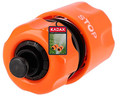 KADAX Raccord de tuyau avec fonction STOP, raccord en plastique ABS, raccord d'extrémité, raccord rapide pour tuyau d'arrosage, raccord d'arrosage (1/2)