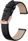 BISONSTRAP Leder Uhrenarmbänder, Weiche Ersatzbänder mit Polierter Schnalle, 18mm, Schwarz mit Roségoldener Schnalle