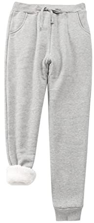 CCOOfhhc Fleece Jogginghose Damen Winter Warm Gefütterte Jogginghose Lockere Hose Hohe Taille Freizeithose Elegante Activewear Sportleggins Lang Sport Trainingsanzug Baumwolle Sporthose