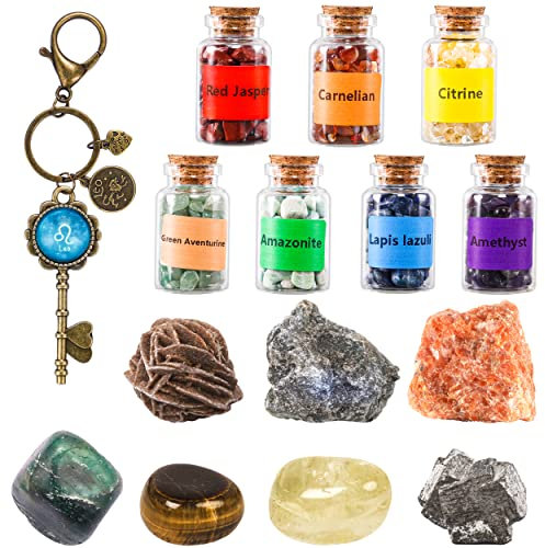 QianCannaor Edelsteine Heilsteine Set, Sternzeichen Kristall Steine und Edelsteine Armband, Astrologie Geschenke für Frauen/Männer