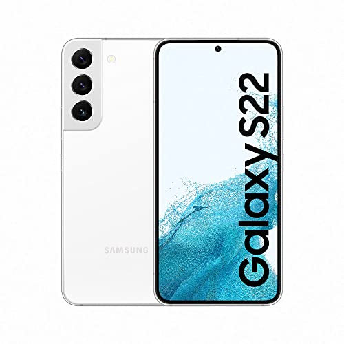 Samsung Galaxy S22, Téléphone mobile 5G 128Go Blanc, Carte SIM non incluse, smartphone Android, Version FR