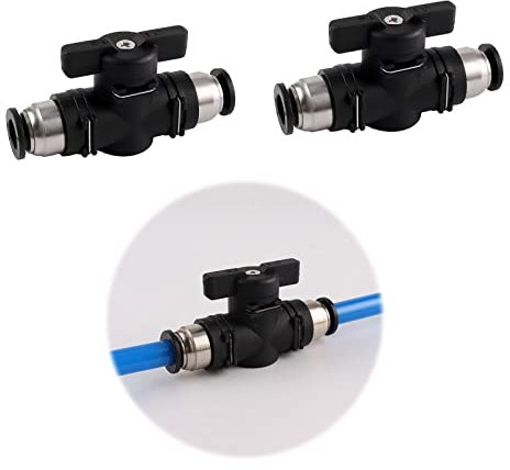 Pneumatikverbinder Anschluss-Handventil Pneumatik Gerade Push Steckverbinder Absperrhahn mit 8 mm Steckanschuss Pneumatische Fittings zum Schnellen Anschließen von Luftleitungen Verwendet(BUC-8)