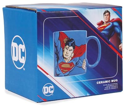 Half Moon Bay MUGBSM09 Ceramic Supeman 'Man of Steel' Mug, 400ml Capacity, 13cm x 10.7cm