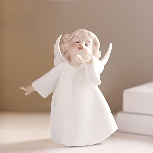 Handgefertigte Keramik Angel Girl Skulptur Ornament 3D Arts Hotel Home Decor Office Hochzeitsgeschenk