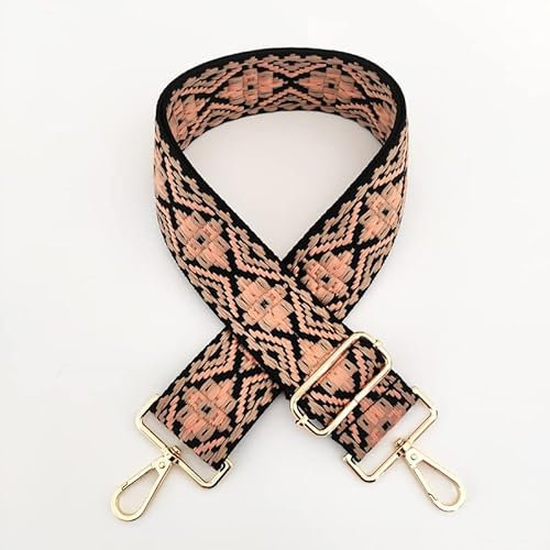PTNKUIIY Verstellbarer Schulterriemen 5CM, 80-130cm Bunt Taschengurt Schultergurt Ersatzgürtel Tragegurt Umhängegurt für Handtaschen für Damen Herren, Mädchen DIY Zubehör für Tasche,Schwarz Rosa