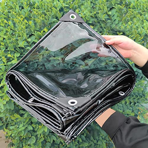 Abdeckplanen Wasserdicht Blaugrün - Transparente Plane mit ösen aus PVC,die Dicke von Allzweckplane ist 0,4mm Wetterfeste Strapazierfähige Planen Faltbar Ideal als Gewächshaus Anpassbar 1.5 * 3.5m