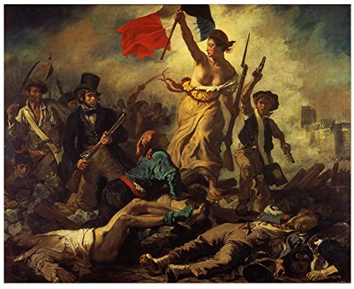JUNIWORDS Poster, Eugène Delacroix, Der 28. Juli 1830, Die Freiheit führt das Volk, 48 x 60 cm (3000351)