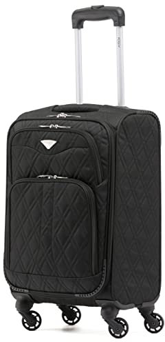 Flight Knight Lightweight 4 Wheel 800D Soft Case Suitcase Robust Anti Crack Cabin Carry On Hand Luggage Approved for Over 100 Airlines Including easyJet, BA & Many More!