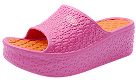 Suola spessa moda donna sandali estivi piattaforma scarpe scarpe da spiaggia scarpe scarpe scarpe da donna 39 stivaletti, rosa intenso, 37 EU