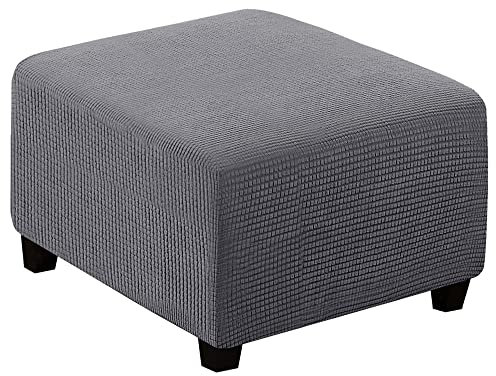 Meigeh Hocker Bezug Quadratisch Pouf copertura Hocker Abdeckung Rechteckige Pouf Abdeckung Hockerbezug Ottomane SchonbezugGrau