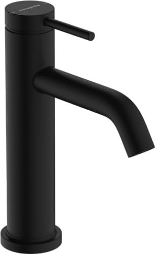 hansgrohe Tecturis S - Waschtischarmatur ohne Ablauf, Wasserhahn Bad mit Auslauf Höhe 110mm, Mischbatterie Waschbecken wassersparend (EcoSmart+), Mattschwarz