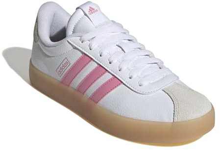 adidas Baskets Vl Court pour femme, Blanc/rose bonheur/gomme, 11 US