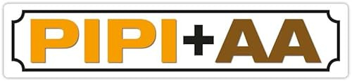 Blechwaren Fabrik Braunschweig GmbH - PIPI + AA FUNSCHILD - WC - TOILETTE - Blechschild Straßenschild 46x10 cm STR 246