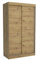 Brent - Kleiderschrank Schiebetüren Emily, 120cm Breit, Schlafzimmerschrank mit 1 Kleiderstange und Einlegeböden für Kleidung, Kleiderschrank Artisan Eiche