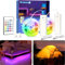WOBANE Wiederaufladbare RGB-LED-Lichtleiste mit Fernbedienung, 2 x 2 m Lichtleiste, batteriebetrieben, farbwechselnde LED-Lichter für Schlafzimmer, Party, Regal, Sofa, Schreibtisch, Spiel, Urlaub