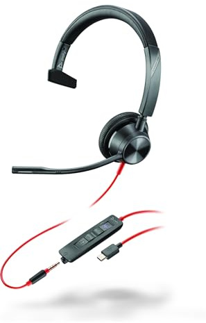 Poly Blackwire 3315 - Blackwire 3300 Series - Headset - On-Ear - kabelgebunden - aktive Rauschunterdrückung - 3,5 mm Stecker, USB-C - Schwarz - Zertifiziert für Microsoft Teams, UC-Zertifiziert