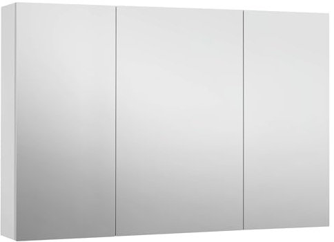 VASAGLE Spiegelschrank, Badezimmerschrank, Aufbewahrungsschrank mit 3 Türen, fürs Badezimmer, 15 x 90 x 60 cm, mit verstellbaren Regalebenen, modern, weiß BBK032W01