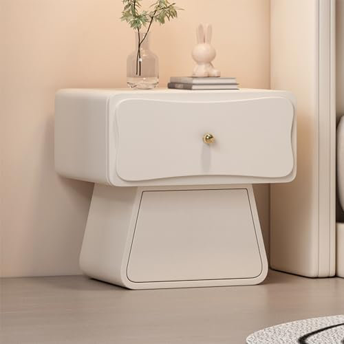 Bedside Table with Drawers Wood Small Bedside Tables for Small Spaces Bedside Table with Rounded Corners for Bedroom Furniture Multiple Colors Available (Color : B, Size : 40CM)