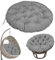 JUMBENA Papasansessel Kissen, Polster Bodenkissen für Schwenksessel, Rund Papasan Sessel, Polyrattan Sessel Kissenstärke 10-12cm, grau (Φ 60)