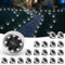 Solpex Klein Solar Bodenleuchten, Solarleuchte für Garten 8 LEDs 20 Stück, Weiß Gartenleuchten Edelstahl Wasserdicht für außen, Garten, Terrasse, Rasen, Hof, Gehweg