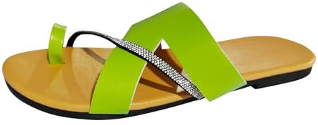 Generisch Zehentrenner Damen Elegant Slides Für Strand Fußbett Strand Schuhe Sandalen Sommer Flache Zehentrenner Sandaletten Bohemian Flip Flops Mädchen Slim Crystal Glamour Mit Blumen Badelatschen