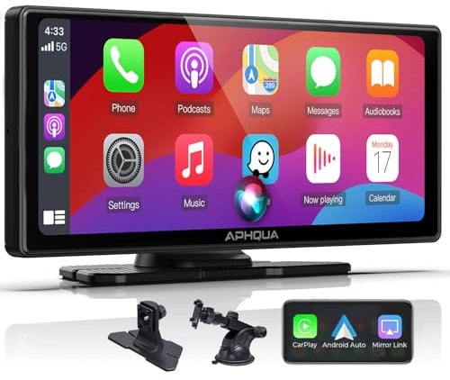 APHQUA A96 Estéreo para Coche con Android Auto Pantalla - Pantalla Táctil Portátil IPS 9,3'' para Coche, CarPlay/Android Auto, Bluetooth, USB, Navegación, Mirror Link, Manos Libres