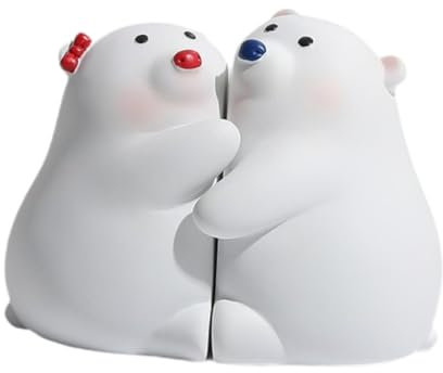 EHJRE Lot de 2 Serre-livres Ours pour Chambre D'enfant, Support Décoratif pour étagères et Bureaux, Rouge Bleu