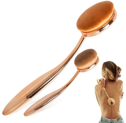 WISHAR Self-Tan Back Applicator - Self Tanner Brushes - Body and Face Kabuki Brush Applicator for Fake Tan, Lotion, Makeup, and Sunscreen, Back Brush Applicator for Sunless Tanner and cream