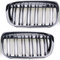 Hebstw F48 Kühlergrill Passend für BMW X1 F48 F49 2016 2017 2018 2019 Schwarz Glanz Kühler Front Doppel Rippen Grill Kühlergrill