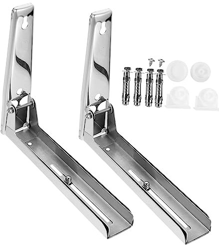 Alipis Support Mural Pour Micro-ondes Étagère Pliable Acier Inoxydable Cadre Mural Pour Four à Micro-ondes