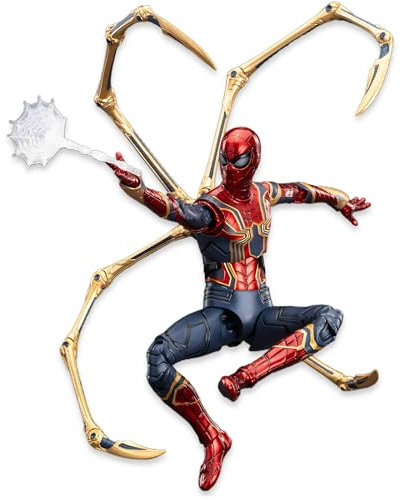 LonullyMege Iron Spider Action Figures 7inch 1/10 Scale All Joints Movable Superhero 2.0 Series Exquisite Collection Toy