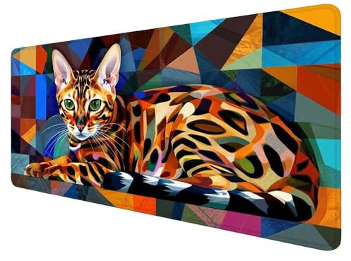 Tapis de Souris Gamer Couleur Tapis de Souris XXL 1500x800x3mm Tapis Souris Chat Mperméable Tapis de Bureau Base en Caoutchouc Antidérapante Tapis de Souris, Tapis Clavier Fourniture Bureau D-605