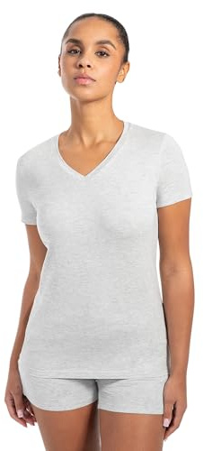 SMILODOX T-Shirt Damen NELA, Shaped Fit, Kurzarm V-Neck Shirt, Sport Oberteil aus weichem, Sporttop mit optimaler Passform, Sportshirt ideal für Freizeit, Sport, Alltag & Yoga