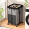 YKDIRECT 150L große Wäschekörbe, Wäschekörbe, Wäschekörbe, Metallrahmen und abnehmbare Tasche Design mit Rädern für Schlafzimmer, Bad, Schlafsaal, Waschküche (Kationisch)