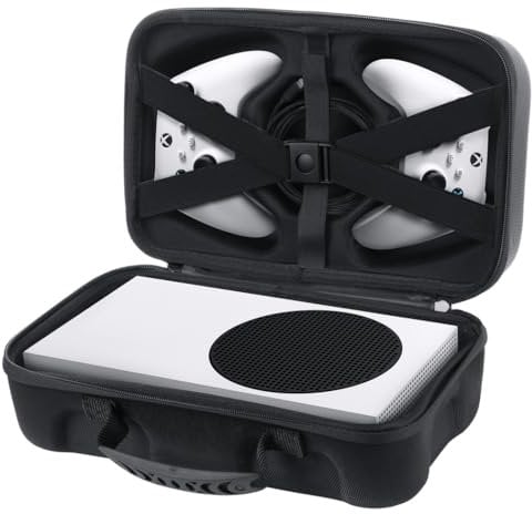 Xbox Series S Travel Case, Shockproof Carrying Case with Customizable Interior for Console, Cables, Remote, and Accessories