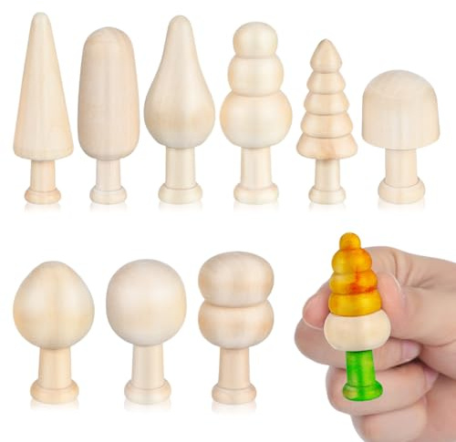 Hemobllo DIY Holzfiguren Set 20er Pack – Unbehandeltes Naturholz zum Bemalen mit glatter Oberfläche für Feinmotorik & kreative Gestaltung – for Weihnachtsdeko, Tischdeko, Montessori-Bastelaktivitäten