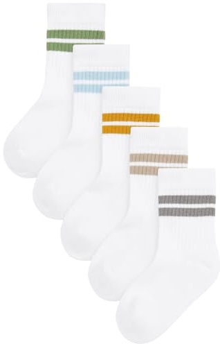 NEXT Jungen Socken mit gepolstertem Fußbett, 5er-Pack White/Neutrals 31-36