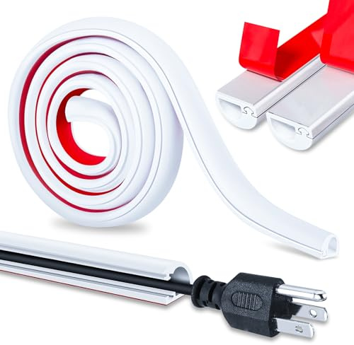 Bztzhm 4m Kabelkanal Selbstklebend Weiß, Kabel Versteck Kanal Halbrund Flexible Kabelabdeckung, Kabelkanäle für alle Stromkabel im Haushalt Büro