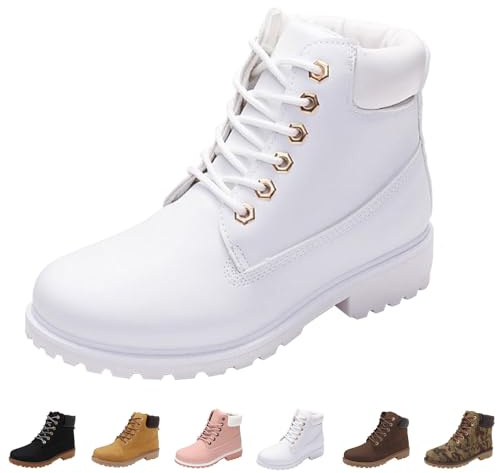 Scarpe invernali da uomo e donna, antiscivolo, impermeabili, traspiranti, invernali, da trekking, bianco, 40 EU