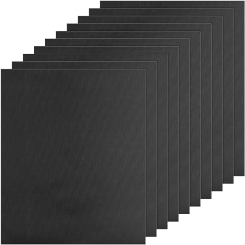 YIXNSW Tapis de Cuisson Réutilisables en Téflon - Lot de 10-40x33 cm - Anti-Adhésif pour Four, Barbecue, Air Fryer - Tapis de Pâtisserie Silicone
