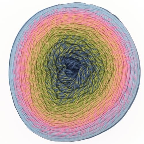 Hobby YARN - Flowy Charme - Farbverlaufsgarn Bobbel 250g, 1000m, Garn, Baumwolle, Acryl, zum Stricken und Häkeln, weiches Verlaufsgarn 4 Fädig, Schals, Decken, Kleidung (203)